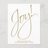 Joy! Minimale Gold & White BUDGET-feestkaart (Voorkant)