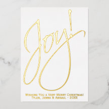 Joy! Minimale kerstgoud en witte foto terug