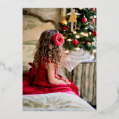 Joy! Minimale kerstgoud en witte foto terug Folie Feestdagenkaart (Achterkant)