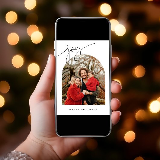 Joy Minimalist Familie Kerstkaart 2024