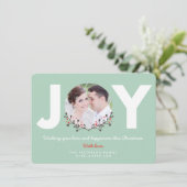 JOY Mint | Vakantieknopkaart Feestdagenkaart (Staand voorkant)