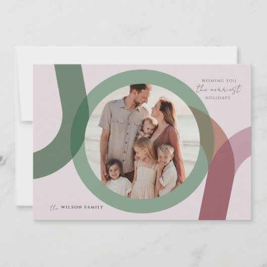 JOY Modern 2 foto kerst Feestdagenkaart (Voorkant)