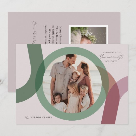 JOY Modern 2 foto kerst Feestdagenkaart (Voorkant / Achterkant)