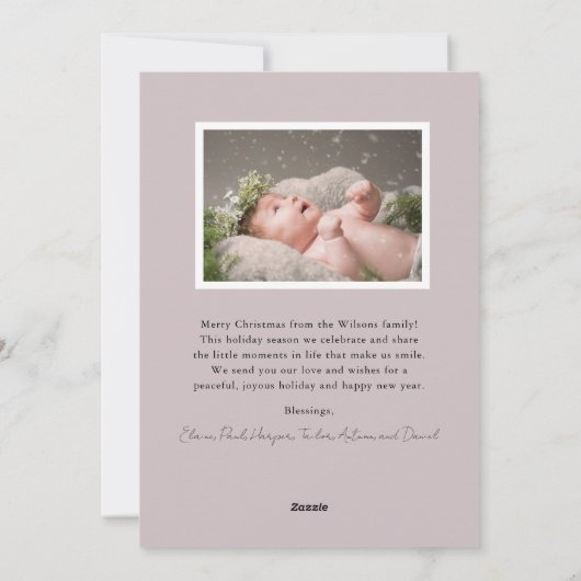 JOY Modern 2 foto kerst Feestdagenkaart (Achterkant)