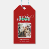 JOY Modern Bold Script Minimalistische foto Kerstm Cadeaulabel (Voorkant)