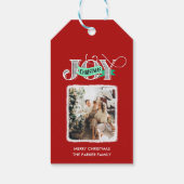 JOY Modern Bold Script Minimalistische foto Kerstm Cadeaulabel (Achterkant)