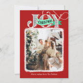 JOY Modern Bold Script Minimalistische foto Kerstm Feestdagenkaart (Voorkant)