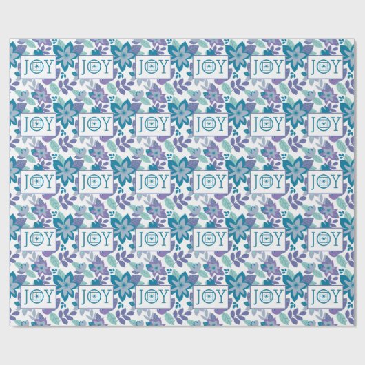 Joy Modern Botanical Pattern kerst Cadeaupapier (Vlak)