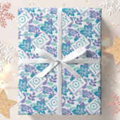 Joy Modern Botanical Pattern kerst Cadeaupapier