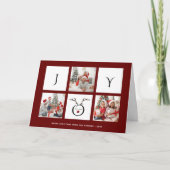 JOY Modern Fun Script Photo Collage Whimsical Feestdagen Kaart (Voorkant)