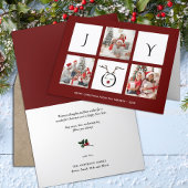 JOY Modern Fun Script Photo Collage Whimsical Feestdagen Kaart