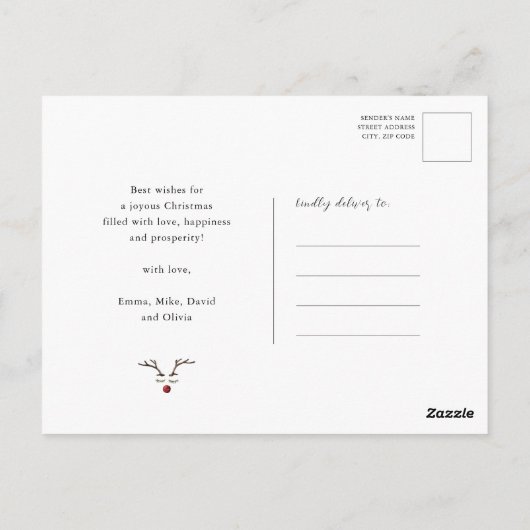 JOY Modern Fun Script Photo Collage Whimsical Holi Briefkaart (Achterkant)