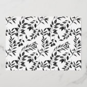 Joy Modern Gold en Black Logo Ornament Folie Feestdagenkaart (Achterkant)