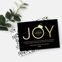 Joy Modern Gold en Black Logo Ornament