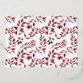 Joy Modern Gold en Garnet Red Logo Ornament Folie Feestdagenkaart (Achterkant)