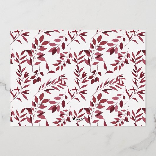 Joy Modern Gold en Garnet Red Logo Ornament Folie Feestdagenkaart (Achterkant)