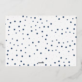 Joy Modern Gold en Navy Blue Logo Star Ornament Folie Feestdagenkaart (Achterkant)