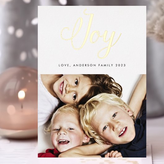JOY modern GOLD-letterschrift Folie Feestdagenkaart