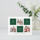 JOY Modern Green Fun Script Photo Collage Simple H Briefkaart (Staand voorkant)