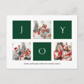 JOY Modern Green Fun Script Photo Collage Simple H Briefkaart (Voorkant)