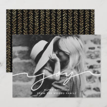 Joy Modern handgeschreven kerstfoto