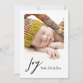 Joy Modern Holiday Card Feestdagenkaart (Voorkant)