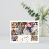 Joy Modern Photo Collage Feestdagenkaart (Staand voorkant)