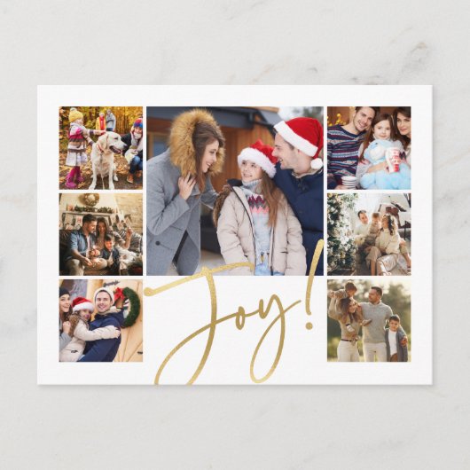 Joy Modern Photo Collage Feestdagenkaart (Voorkant)