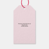 JOY | Modern Red & Pink Christmas Photo Gift Cadeaulabel (Achterkant)