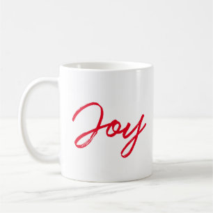 Joy modern rood en wit kerstfeest koffiemok