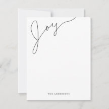 Joy Modern Script Black en White Kerstmis