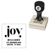 Joy Modern Typography Vakantie Retouradres Rubberstempel (Gestempeld)