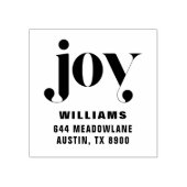 Joy Modern Typography Vakantie Retouradres Rubberstempel (Afrduk)