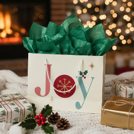 Joy Modern Vintage Elegante Grote Kerstcadeautas Groot Cadeauzakje