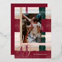 Joy | Moderne foto van groene en rode Waterverf