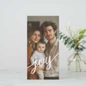 Joy - Moderne Manuscript Foto - eenvoudig Feestdagenkaart (Staand voorkant)