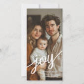 Joy - Moderne Manuscript Foto - eenvoudig Feestdagenkaart (Voorkant)