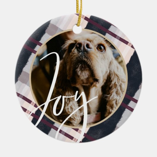 Joy | Moderne marinescheepvaart en Paarse Waterver Keramisch Ornament (Voorkant)