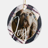 Joy | Moderne marinescheepvaart en Paarse Waterver Keramisch Ornament (Links)