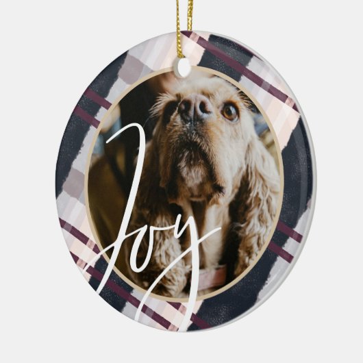 Joy | Moderne marinescheepvaart en Paarse Waterver Keramisch Ornament (Links)