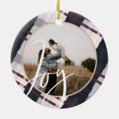 Joy | Moderne marinescheepvaart en Paarse Waterver Keramisch Ornament (Achterkant)