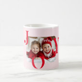 JOY | Moderne Rood & Mok Kerst Foto Cadeau (Center)