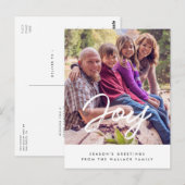 Joy Moderne typografie vakantiefoto Briefkaart (Voorkant / Achterkant)