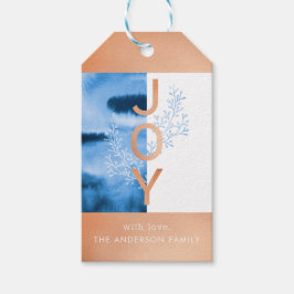 Joy | Moderne Waterverf Wash Holiday Gift Label Cadeaulabel