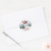 Joy Moderne Waterverf winter herten scene Ronde Sticker (Envelop)