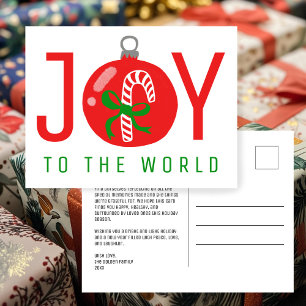 JOY Mooie CandyCane Boog Kerst Ornament Xmas  Feestdagenkaart