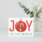 JOY Mooie Kerststok Kerstdag Ornament Kerstmis  Feestdagenkaart (Staand voorkant)