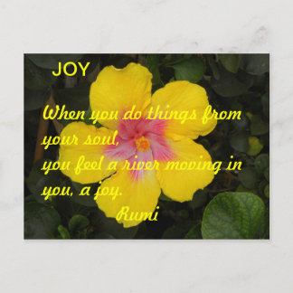 JOY Motivatie Briefkaart Yellow Tropical Flower