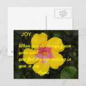 JOY Motivatie Briefkaart Yellow Tropical Flower (Voorkant / Achterkant)