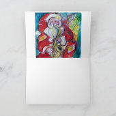 JOY MUSICAL SANTA CHRISTMAS GREETINGS FEESTDAGEN KAART (Binnen)